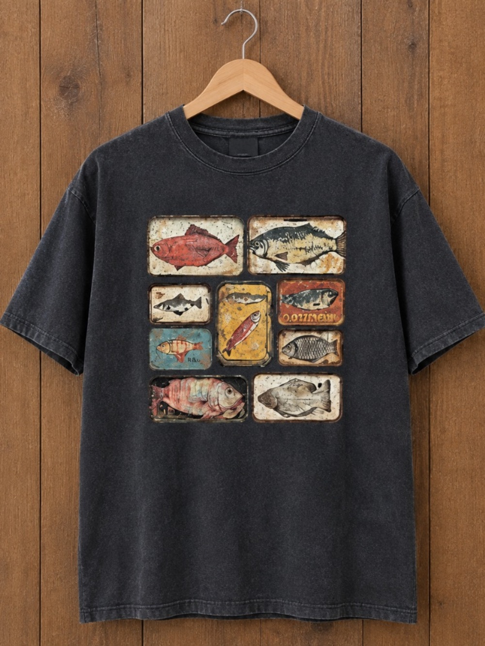 Comfort Colors Sardines Canned Fish Vintage Black T-Shirt